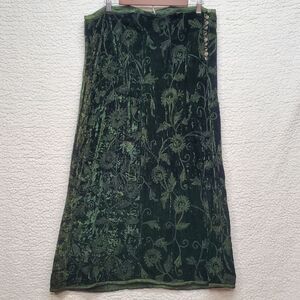 Raaga Broomstick Crinkle Viscose Velvet Skirt Women's XL Multi Colored Maxi Boho